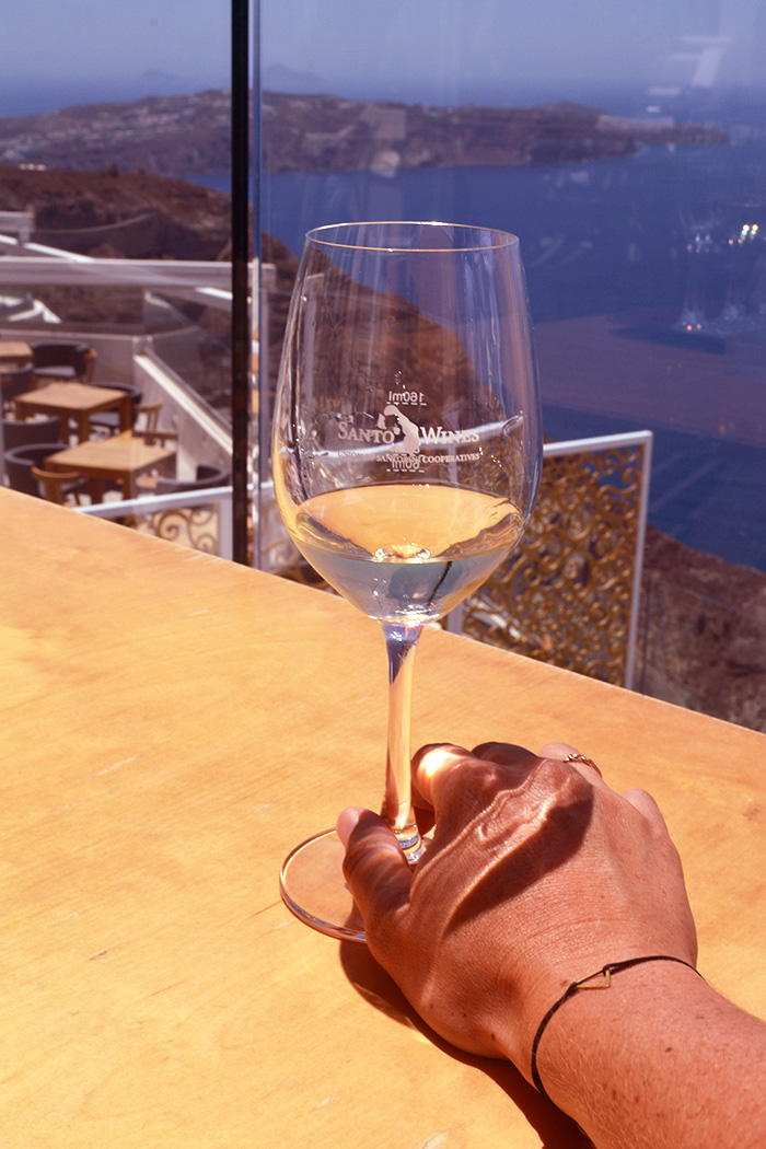 Trying the whites at Santo Wines in Santorini // Nattie on the Road