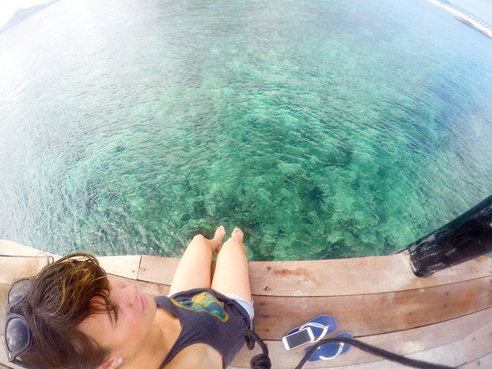 sitting on the dock