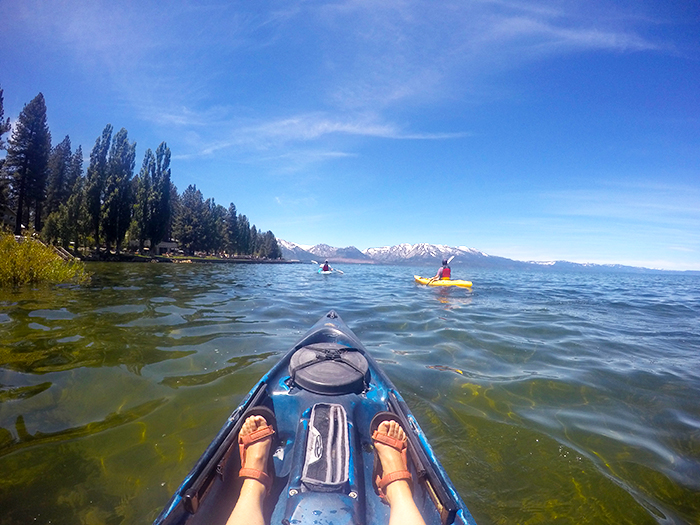 Kayaking on lake Tahoe