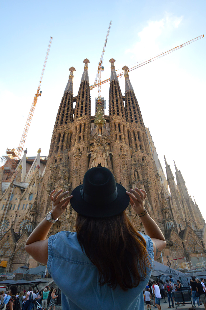 admiring the majesty of the Sagrada Familia