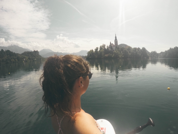 Paddle boarding Lake Bled