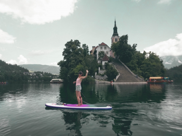 Paddle boarding Lake Bled