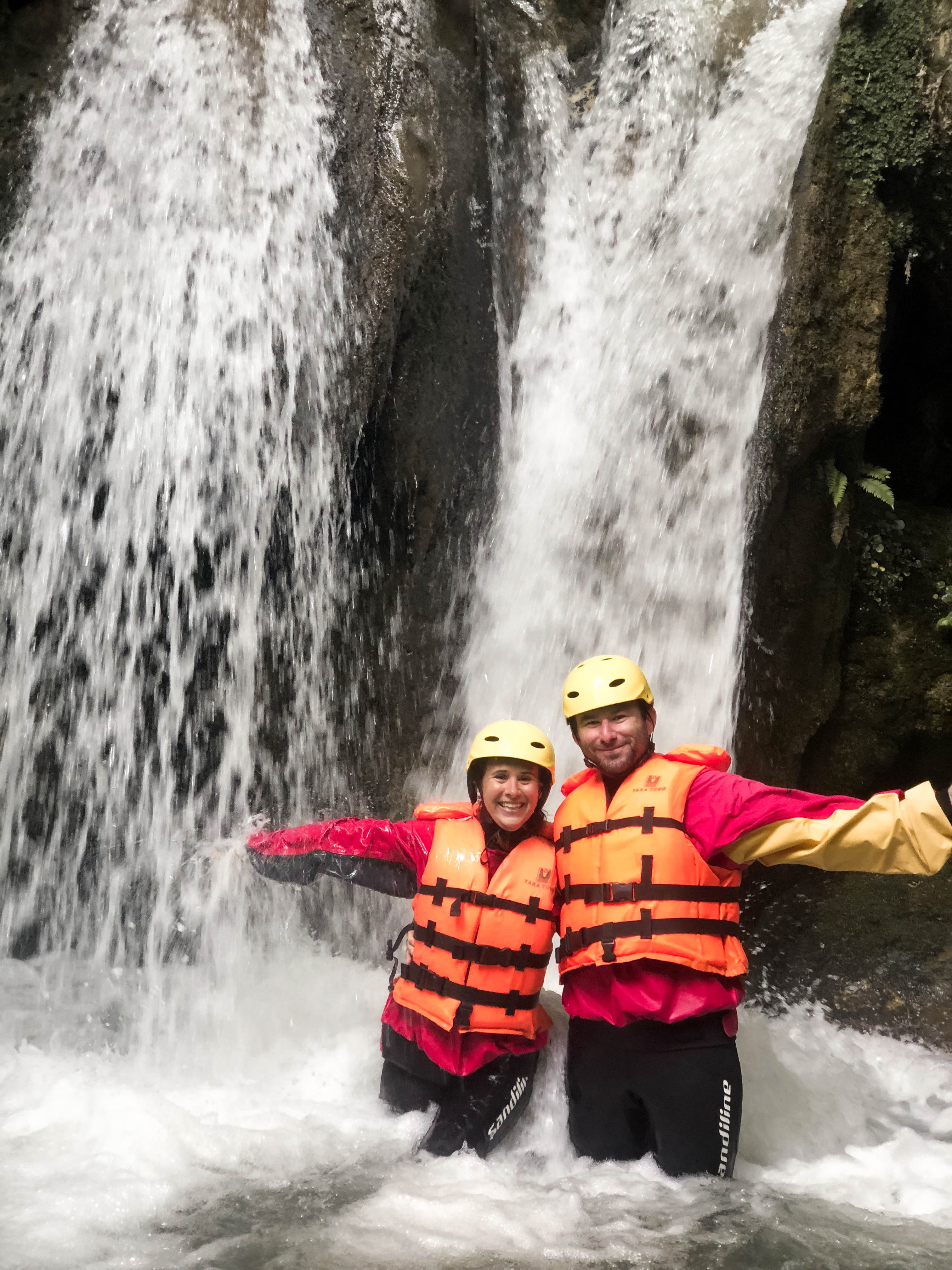 Hanging in a waterfall