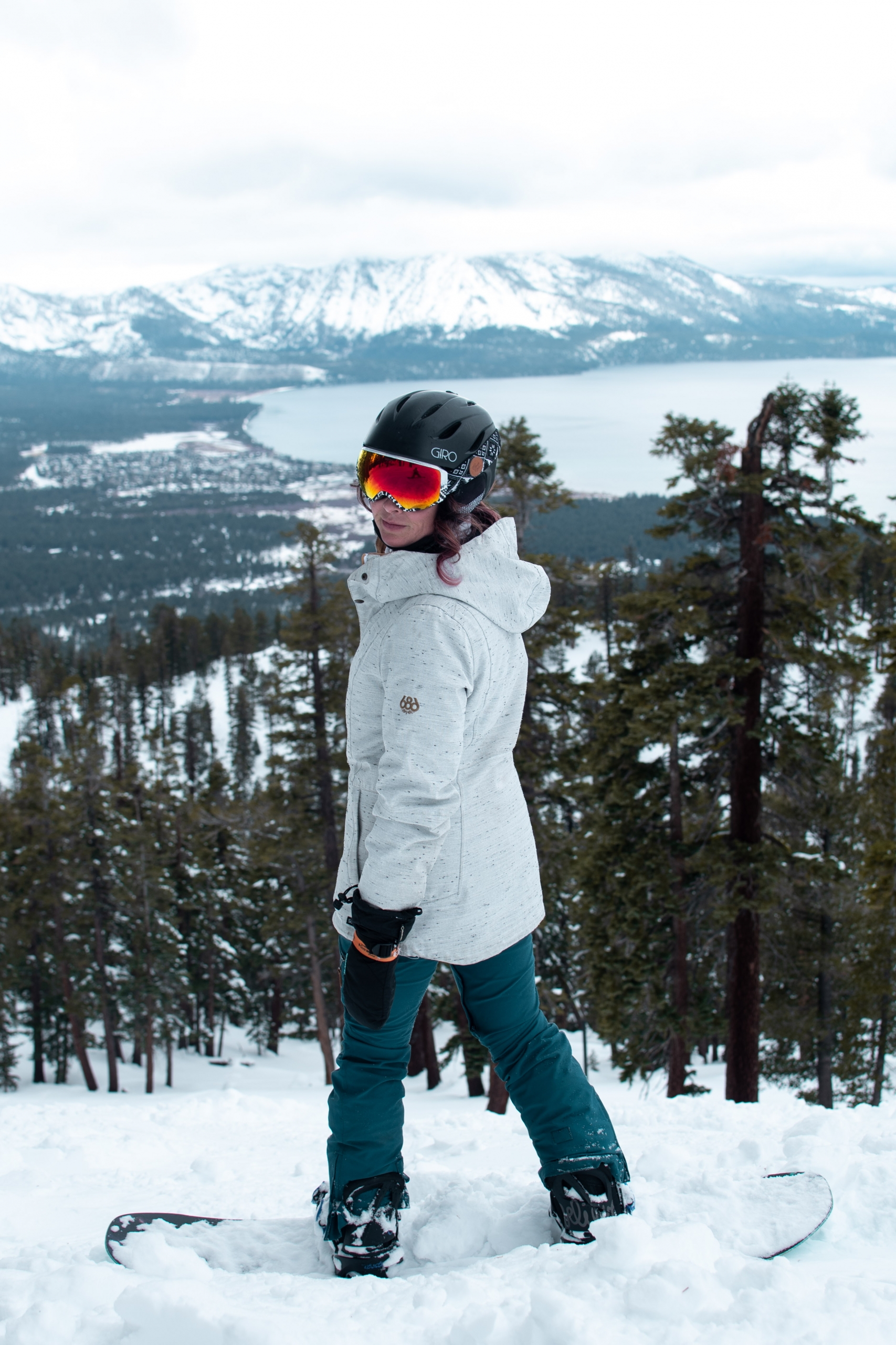 Snowboard in South Lake Tahoe in winter