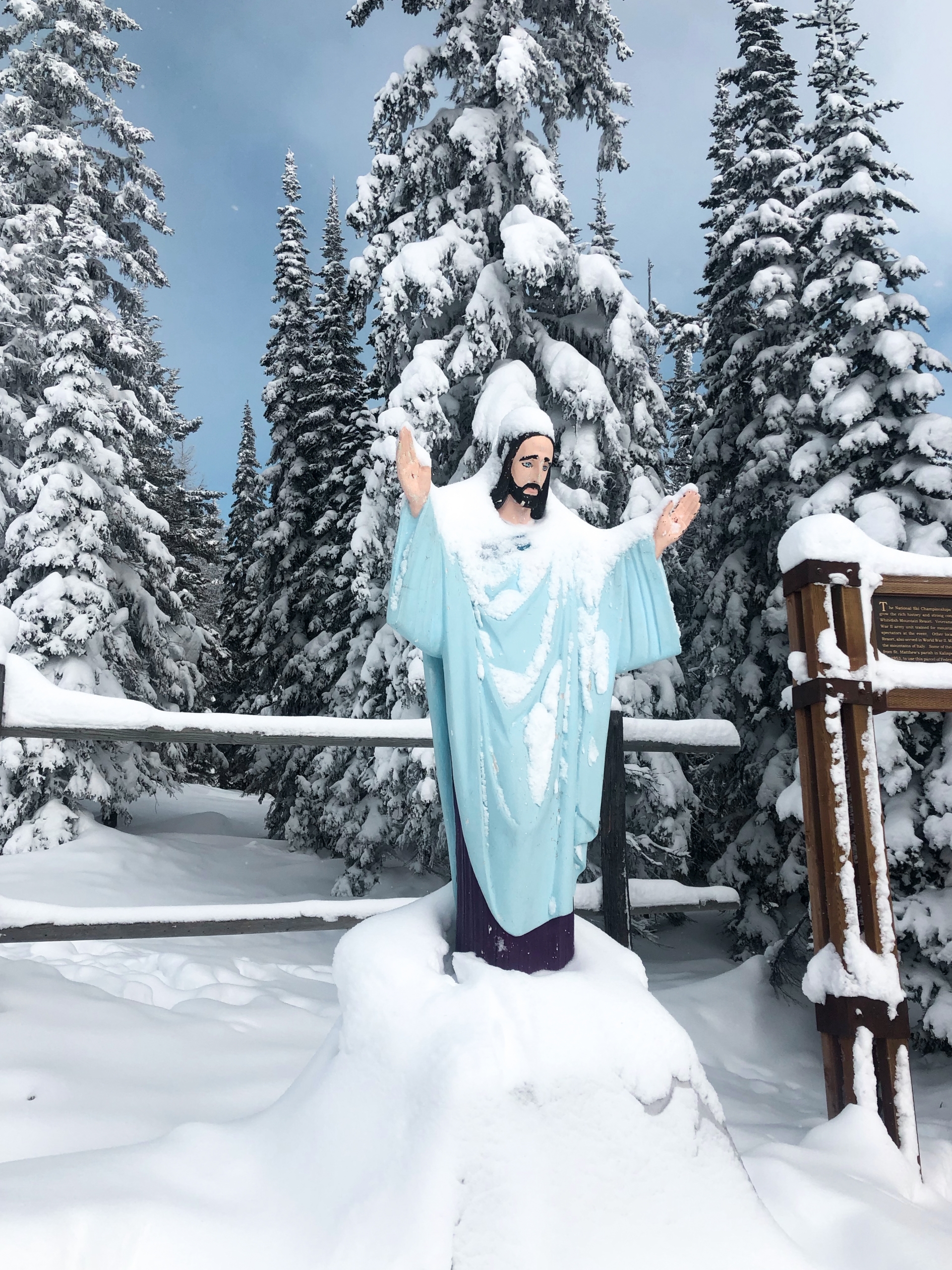 Snow Jesus in Whitefish